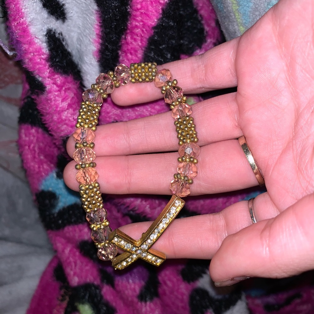 Cute pink cross bracelet